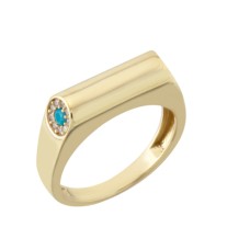 14 Ayar Altın Taşsız Silindir Yüzük YZK401B