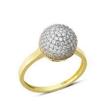 14 Ayar Altın Pave Taşlı Yüzük YZK052