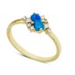 14 Ayar Altın Karışık Mavi Taşlı Yüzük YZK058B
