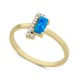 14 Ayar Altın Karışık Mavi Taşlı Yüzük YZK059B