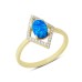 14 Ayar Altın Mavi Taşlı Dörtgen Yüzük YZK061B 14 Ayar Altın Mavi Taşlı Dörtgen Yüzük YZK061B