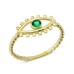 14 Ayar Altın Yeşil Taşlı Göz Yüzük YZK067A