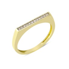 14 Ayar Altın Tek Sıra Taşlı Yüzük YZK070