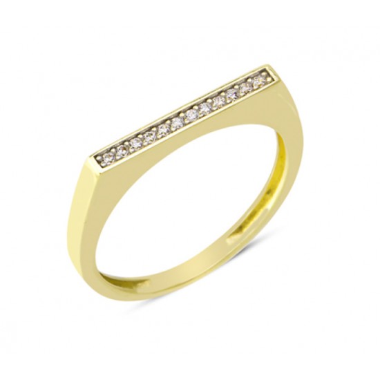 14 Ayar Altın Tek Sıra Taşlı Yüzük YZK070 14 Ayar Altın Tek Sıra Taşlı Yüzük YZK070