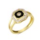 14 Ayar Altın Siyah Mineli Yüzük YZK074A