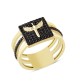 14 Ayar Altın Siyah Taşlı Mikail Kılıcı Yüzük YZK075C