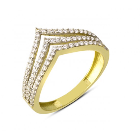 14 Ayar Altın Taç Model Yüzük YZK085