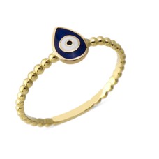 14 Ayar Altın Mineli Damla Göz Yüzük YZK090B