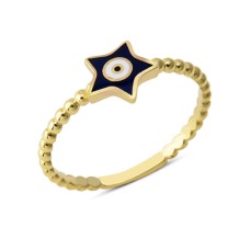 14 Ayar Altın Mineli Yıldız Yüzük YZK093B