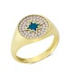 14 Ayar Altın Mavi Kutup Yıldızı Yüzük YZK094B