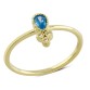 14 Ayar Altın Mavi Damla Taşlı Yüzük YZK097A