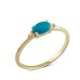 14 Ayar Altın Mavi Oval Taşlı Yüzük YZK100A