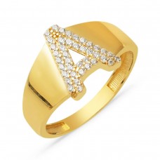 14 Ayar Altın A Harf Yüzük YZK412