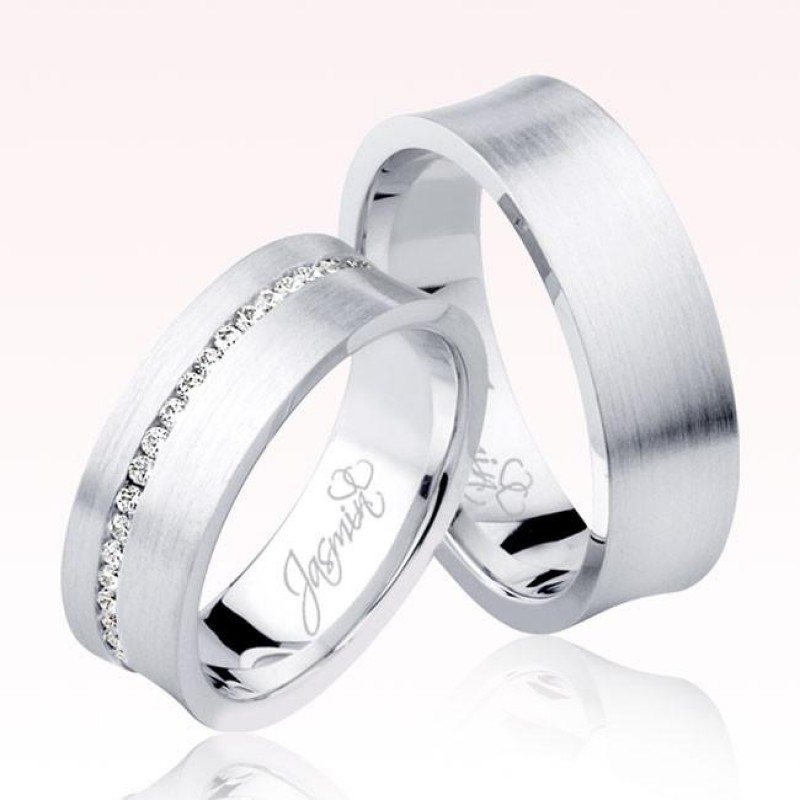 Taşlı Beyaz Altın Alyans 0702-2 Taşlı Beyaz Altın Alyans 0702-2