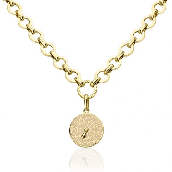 Pembe Burç Kolye Ucu Zincir Kolye ZKU024