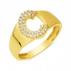 14 Ayar Altın C Harf Yüzük YZK414