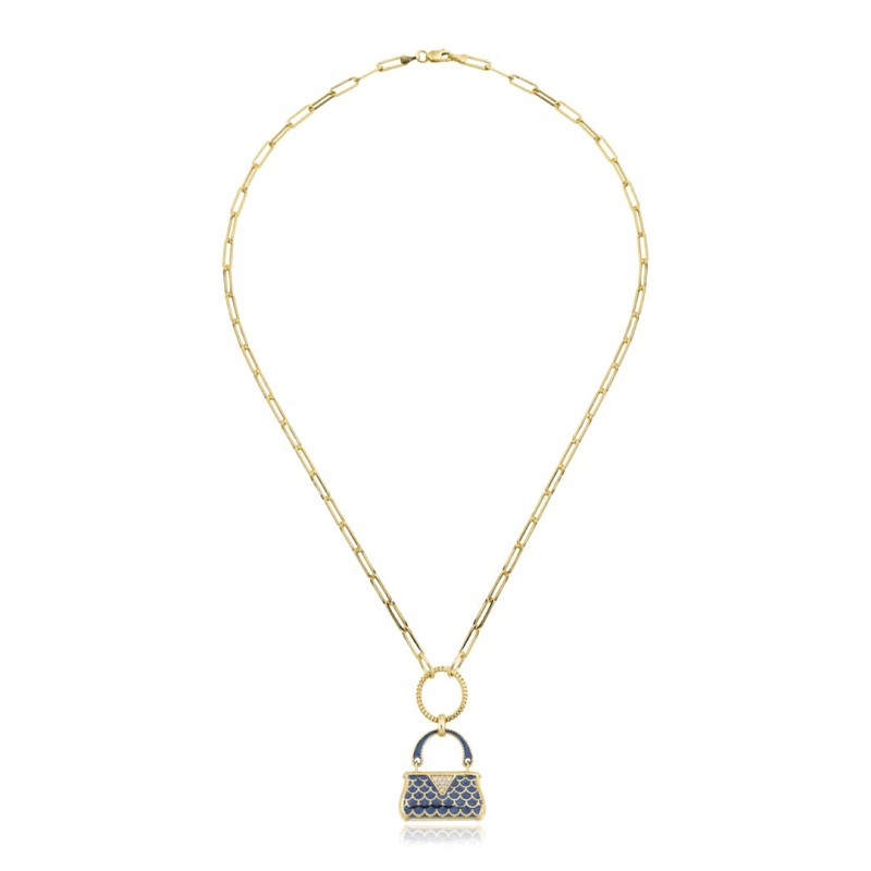 Mavi Çanta Uçlu Kolye ZKU033 Mavi Çanta Uçlu Kolye ZKU033