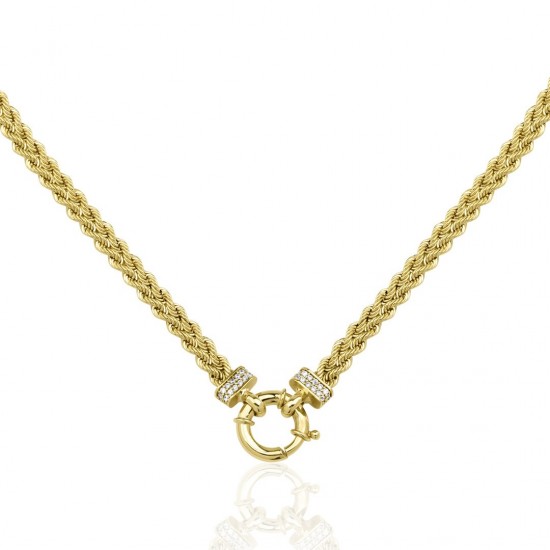 Çift Halat Taşlı Zincir Kolye ZKU035