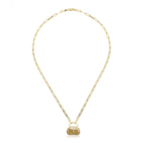 Çizgili Çanta Uçlu Kolye ZKU032