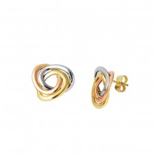 3 Renk Düğüm 14 Ayar Top Küpe KP120