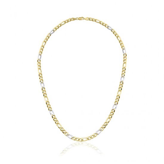 Figaro Yassı Yeşil Beyaz Zincir Kolye ZKU047 Figaro Yassı Yeşil Beyaz Zincir Kolye ZKU047