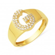 14 Ayar Altın G Harf Yüzük YZK419