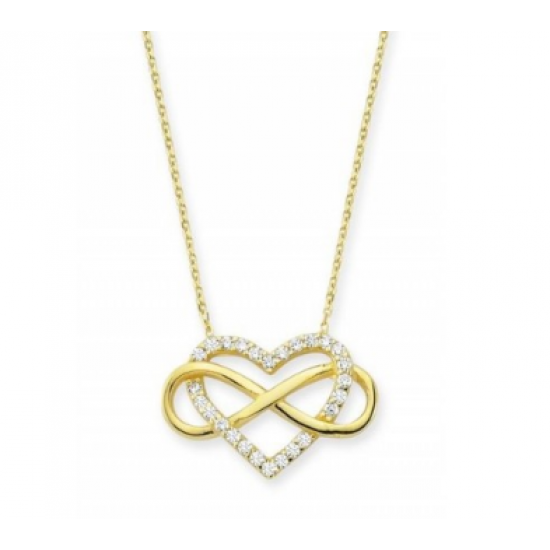 Kalp Sonsuzluk Gümüş Kolye GMS882