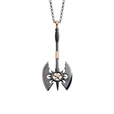 Çift Taraflı Balta Erkek Gümüş Kolye GMS858