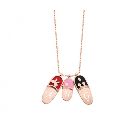 Aile Mineli Terlik Kız Çocuk Gümüş Kolye GMS285 Aile Mineli Terlik Kız Çocuk Gümüş Kolye GMS285