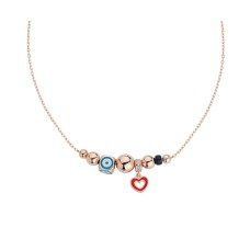 Nazar Boncuklu Mineli Gümüş Kolye  GMS319