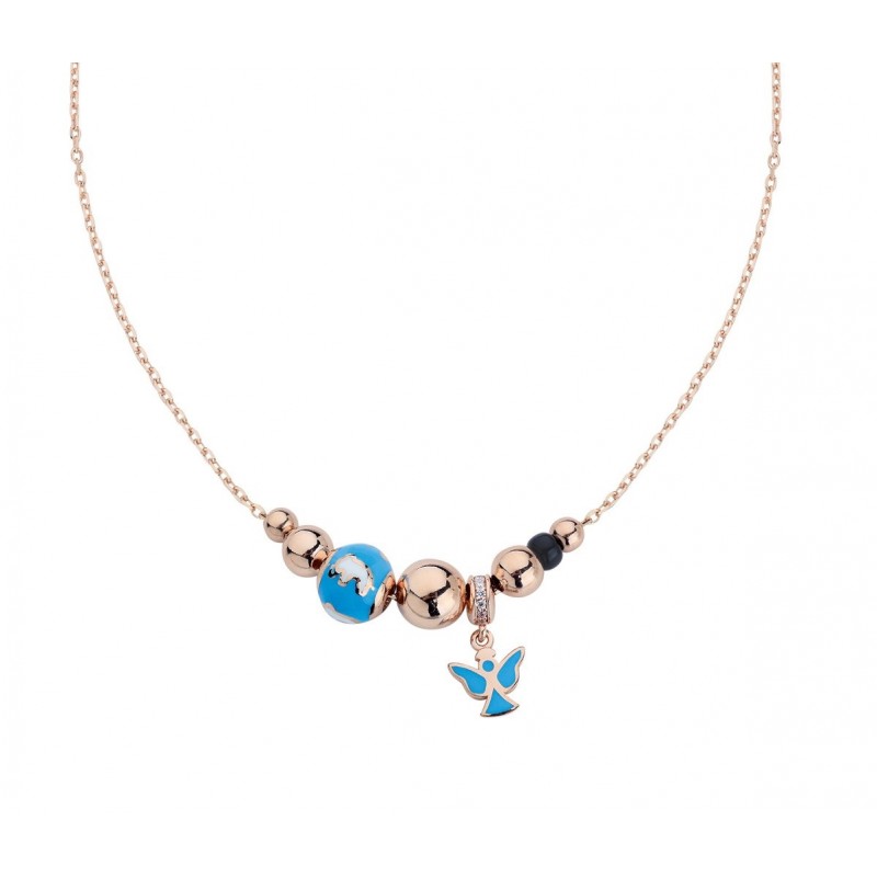 Melek Motifli Mineli Gümüş Kolye GMS318 Melek Motifli Mineli Gümüş Kolye GMS318