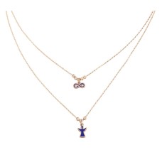 Çift Zincirli Sonsuzluk Melek Gümüş Kolye GMS324