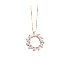 Markiz Rüzgar Gülü Gümüş Kolye  GMS408