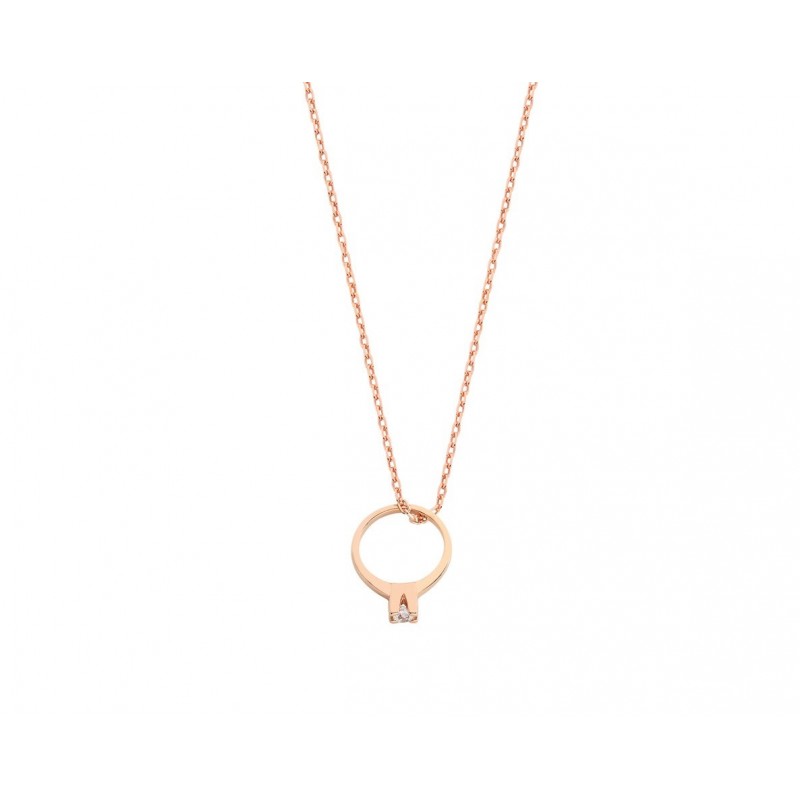 Tektaş Yüzük Gümüş Kolye GMS446