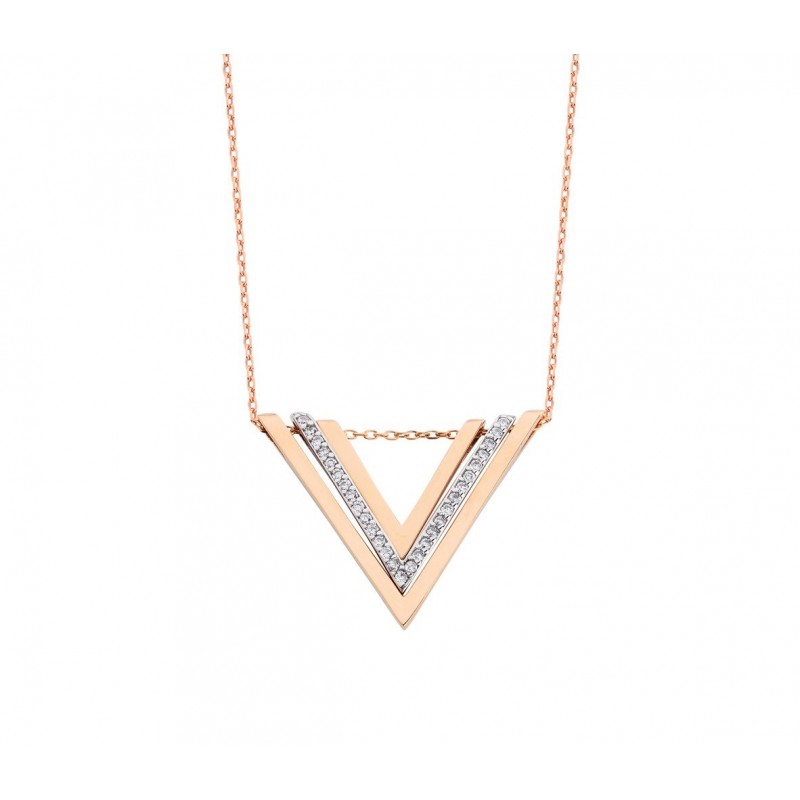 Üçlü V Gümüş Kolye GMS454 Üçlü V Gümüş Kolye GMS454