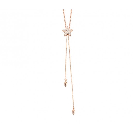 Yıldız Çift Zincir Sallantı Gümüş Kolye GMS469 Yıldız Çift Zincir Sallantı Gümüş Kolye GMS469