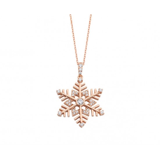 Zirkon Kar Tanesi Gümüş Kolye  GMS475