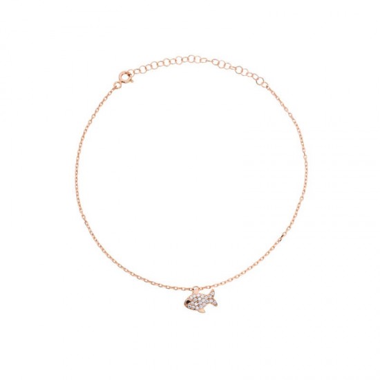 Balık Zirkon Taşlı Gümüş Halhal GMS778 Balık Zirkon Taşlı Gümüş Halhal GMS778