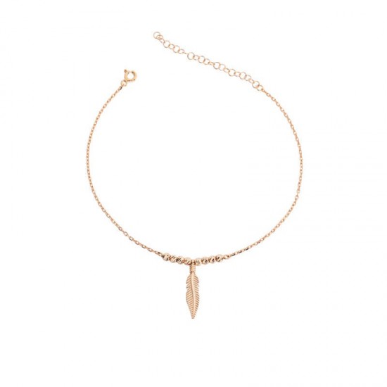 Bilyeli Yaprak Gümüş Halhal GMS783