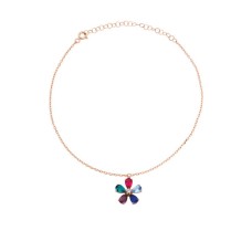 Renkli Papatya Gümüş Halhal  GMS814