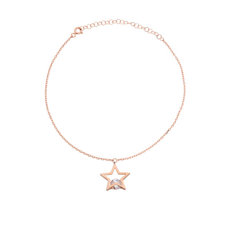 Taşlı Yıldız Gümüş Halhal GMS817 Taşlı Yıldız Gümüş Halhal GMS817