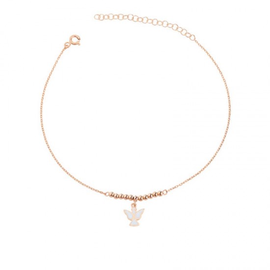 Toplu Mineli Büyük Melek Gümüş Halhal GMS828