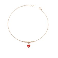 Toplu Mineli Sallantı Kalp Gümüş Halhal GMS829