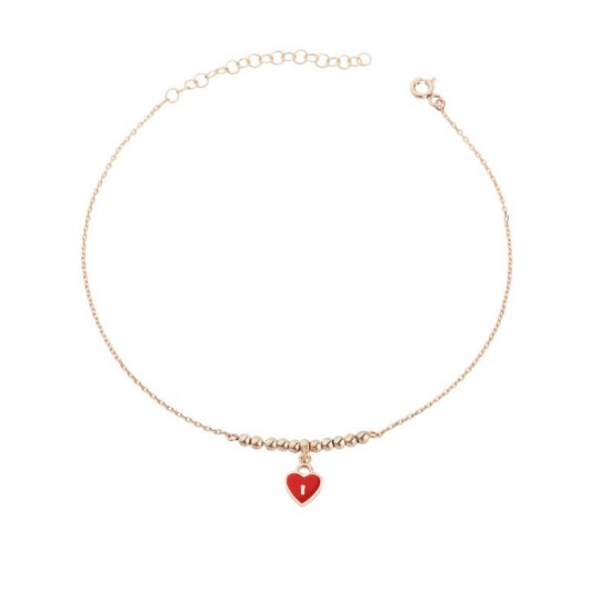 Toplu Mineli Sallantı Kalp Gümüş Halhal GMS829 Toplu Mineli Sallantı Kalp Gümüş Halhal GMS829