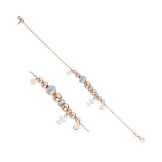 Melek Figürlü Mineli Gümüş Bileklik  GMS750 