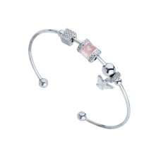 Melek Motifli Kelepçe Gümüş Bileklik  GMS753