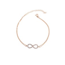 Sonsuzluk Çift Zincir Gümüş Bileklik-GMS761