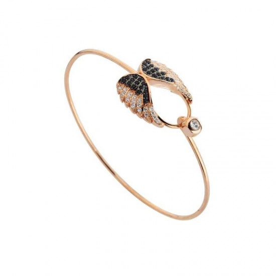 Tektaş Melek Kanadı Kelepçe Gümüş Bileklik GMS770 Tektaş Melek Kanadı Kelepçe Gümüş Bileklik GMS770