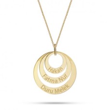 Gümüş Halka Üç İsim Kolye GMS515