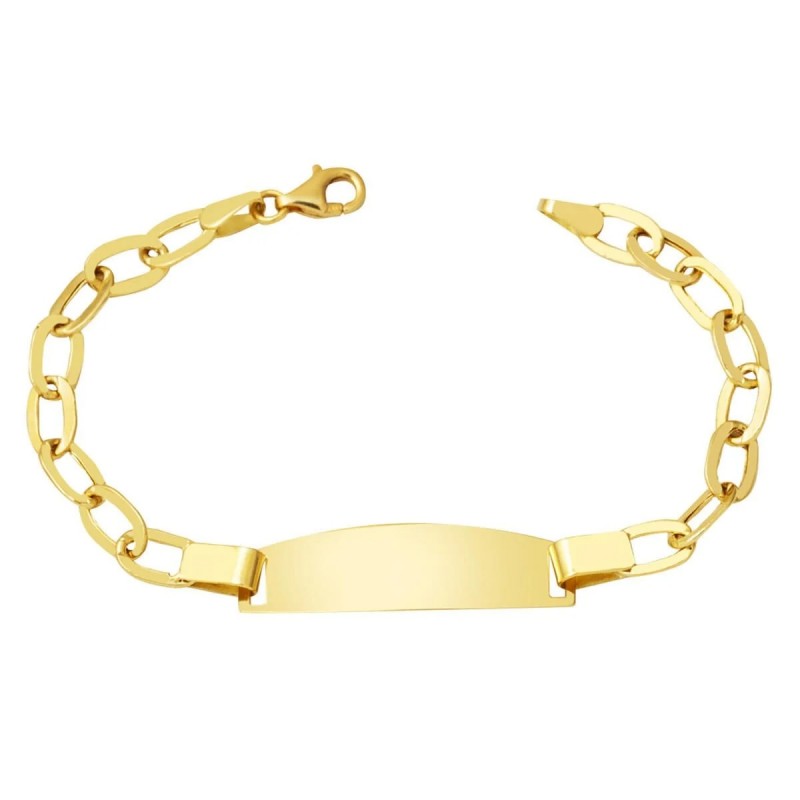 Halka Zincir Plaka 14 Ayar Altın Çocuk Künyesi KUN06 Halka Zincir Plaka 14 Ayar Altın Çocuk Künyesi KUN06